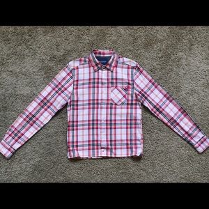 Scotch and Soda Pink and Red  Plaid Button Up